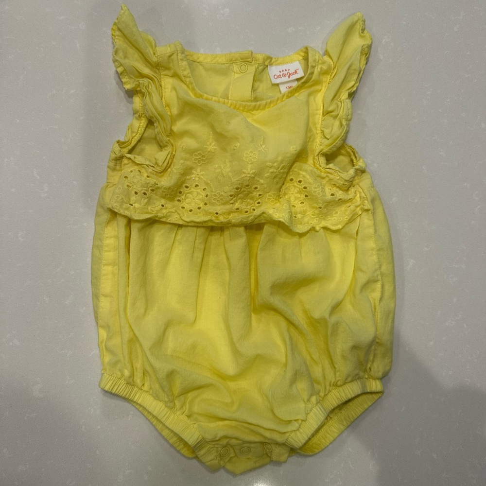 Baby Cat & Jack Yellow Baby Romper